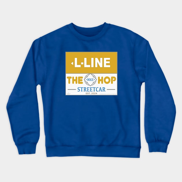 MKE HOP L-Line • Milwaukee Streetcar Crewneck Sweatshirt by The MKE Rhine Maiden